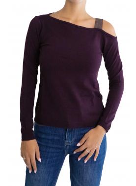 Maglia con dettaglio spalla glitter 